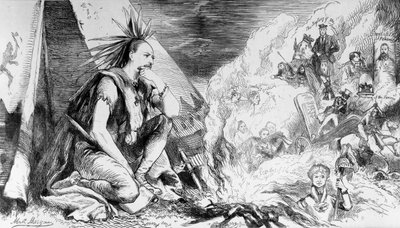 &39;Pictures in the Fire&39;, desenho animado da revista &39;Tomahawk&39;, 24 de agosto de 1867 de Matthew Somerville Morgan